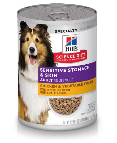 Hill's Science Diet Adult Sensitive Stomach & Skin Chicken & Vegetable Entrée Canned Dog Food